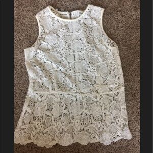 CAbi White Lace Tank Top